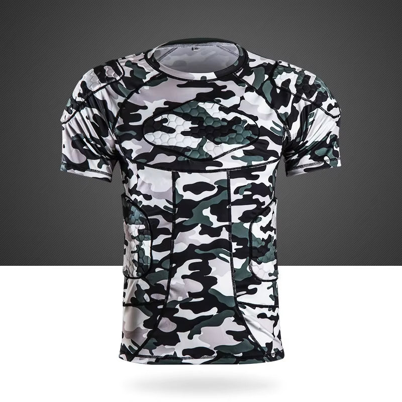 Men'S Sports Cellular Anti-Collision Clothing Sports T-Shirt Shirt Basketball Rugby Safety Protective Gear Cellular Training