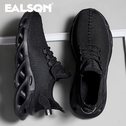 Men Sports Running Black Jogging Shoes Casual Sneakers Brown Outdoor Breathable Mesh Women Light Shock-Absorption Black Tennis