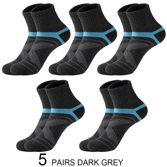 3/5/10 Pairs High Quality Men Socks Black Sports Socks Casual Soft Running Four Season Absorb Sweat Breathable Male Sock