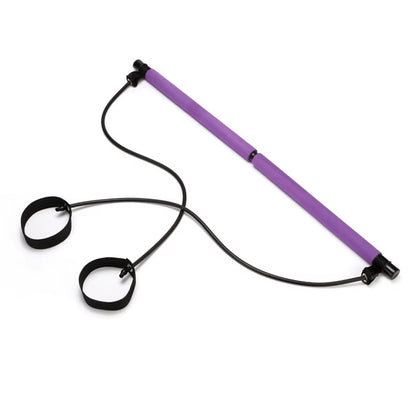 Multi-Functional Pilates Bar Fitness Yoga Pull Rods Portable Gym Resistance Band Trainer Elastic Rope Pedal Exerciser Pilates