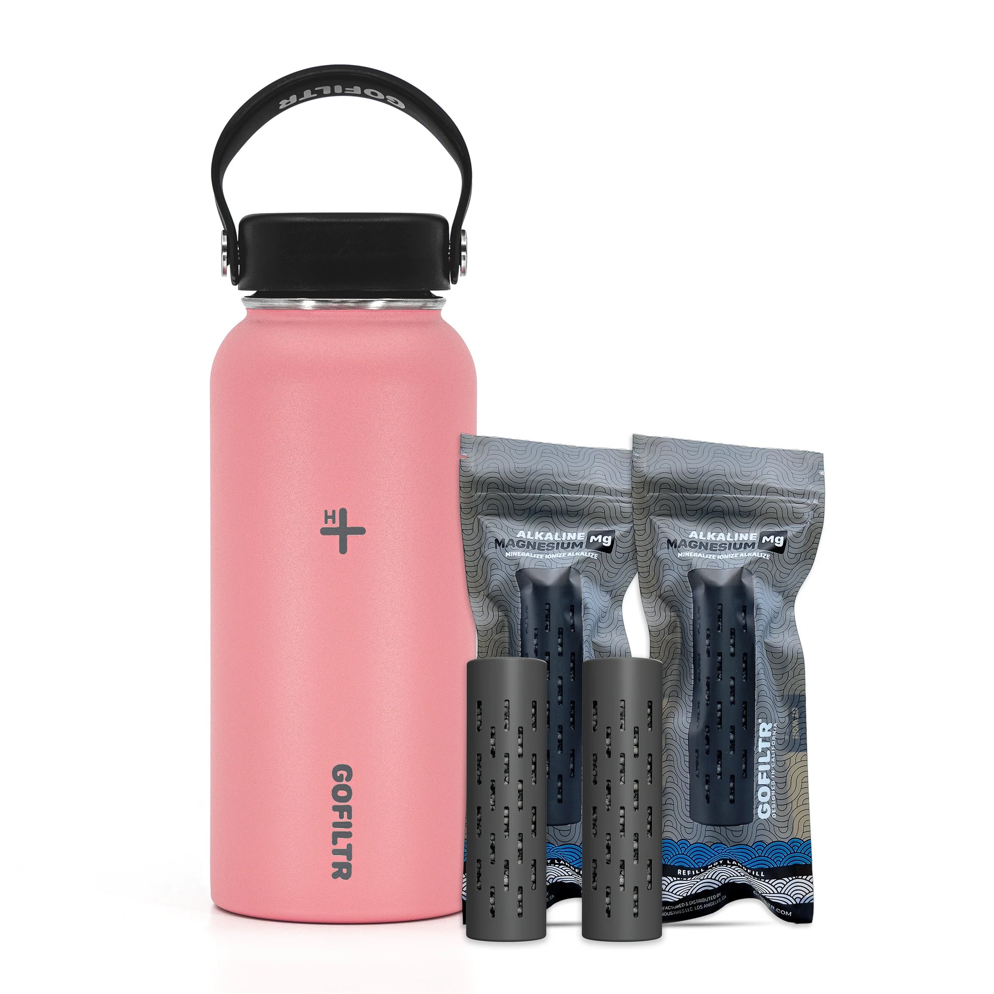 GOFILTR Alkaline Water Bottle 32 Oz - Insulated Water Bottle That Creates 9.5 Ph Alkaline Water