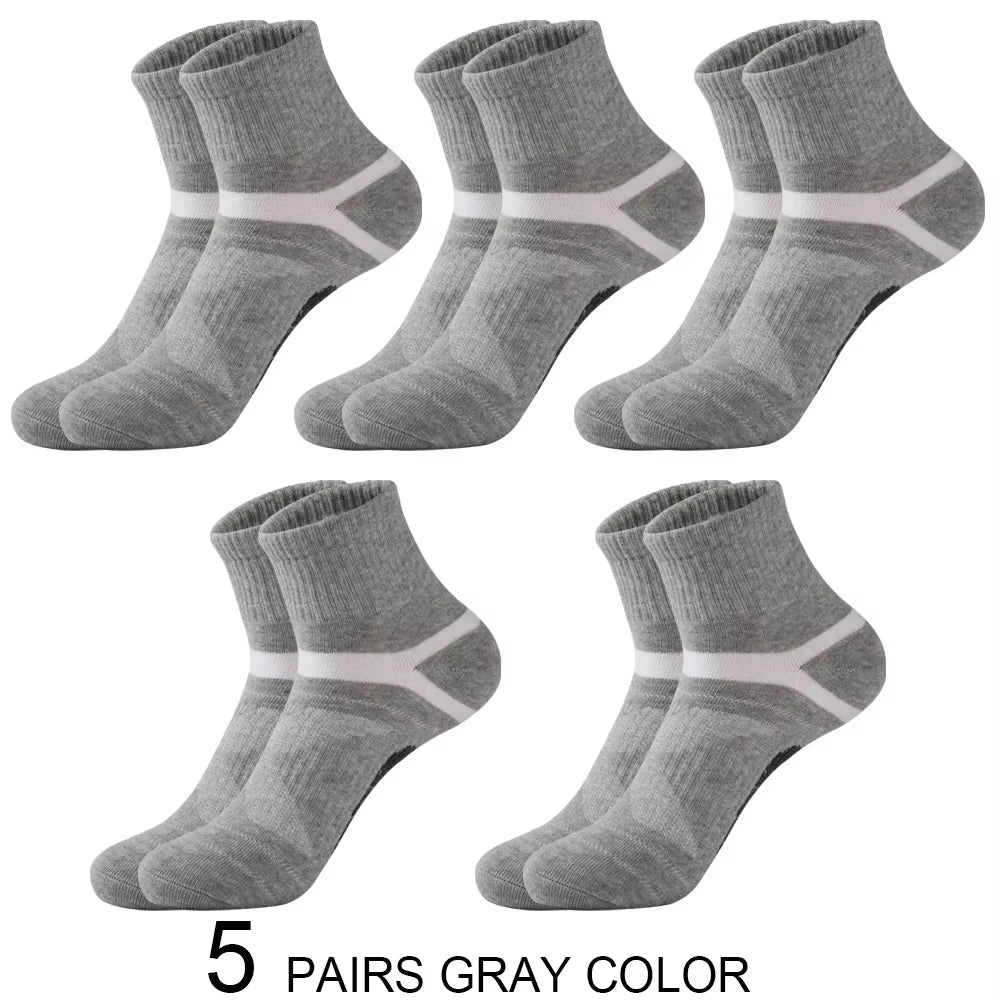 3/5/10 Pairs High Quality Men Socks Black Sports Socks Casual Soft Running Four Season Absorb Sweat Breathable Male Sock