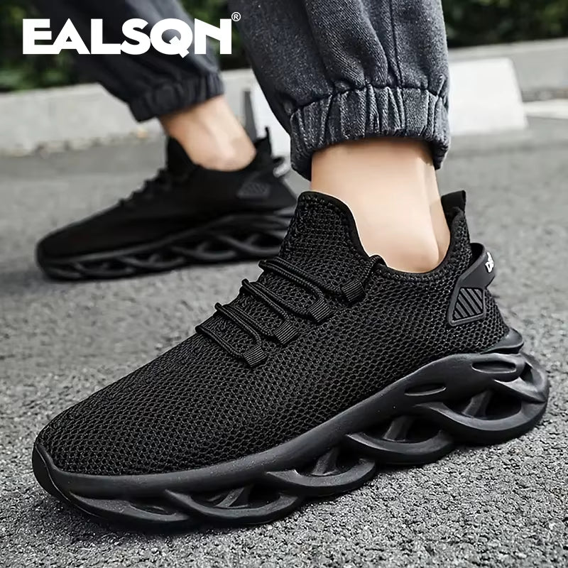 Men Sports Running Black Jogging Shoes Casual Sneakers Brown Outdoor Breathable Mesh Women Light Shock-Absorption Black Tennis