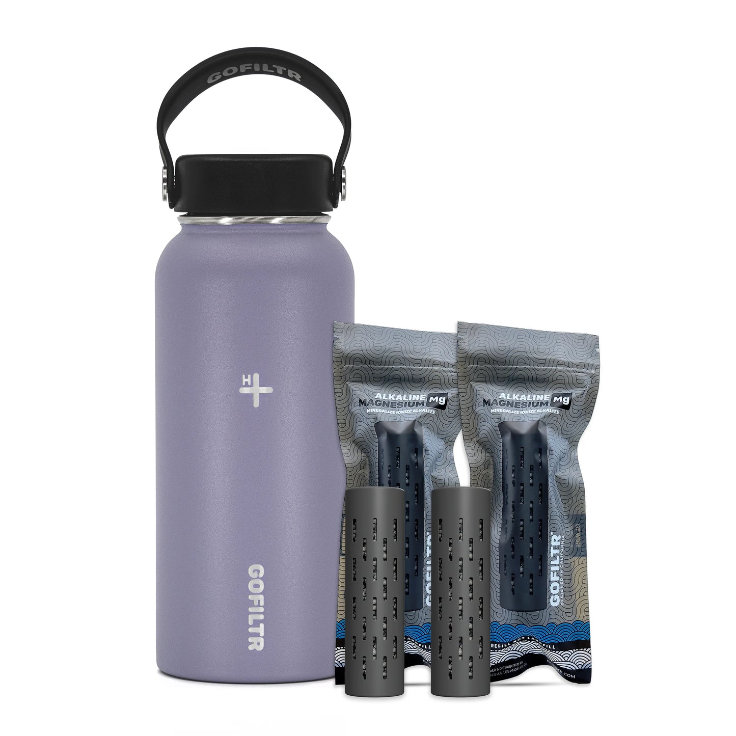 GOFILTR Alkaline Water Bottle 32 Oz - Insulated Water Bottle That Creates 9.5 Ph Alkaline Water