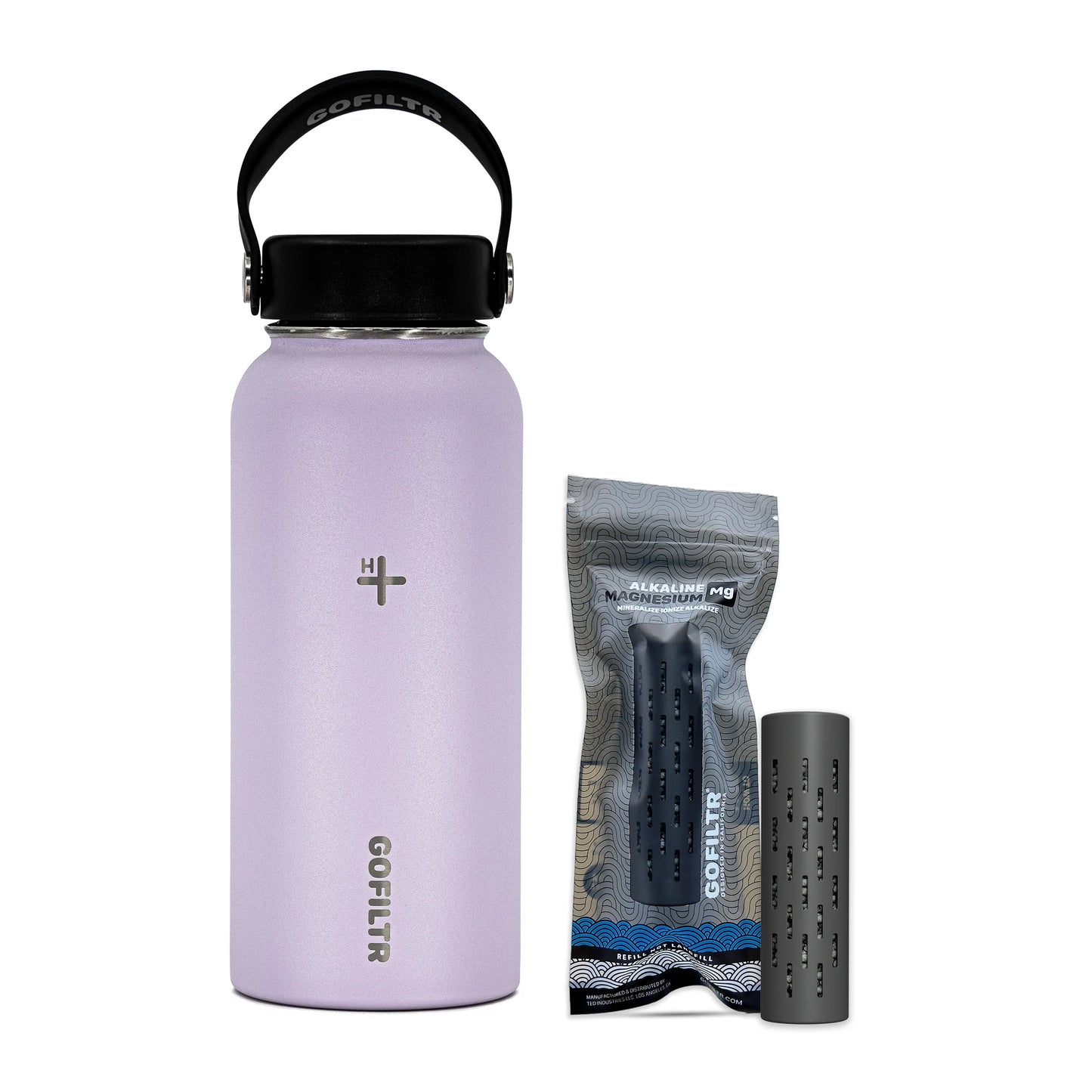 GOFILTR Alkaline Water Bottle 32 Oz - Insulated Water Bottle That Creates 9.5 Ph Alkaline Water