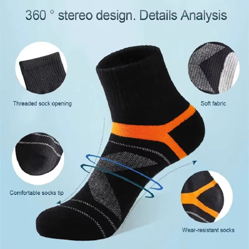 3/5/10 Pairs High Quality Men Socks Black Sports Socks Casual Soft Running Four Season Absorb Sweat Breathable Male Sock